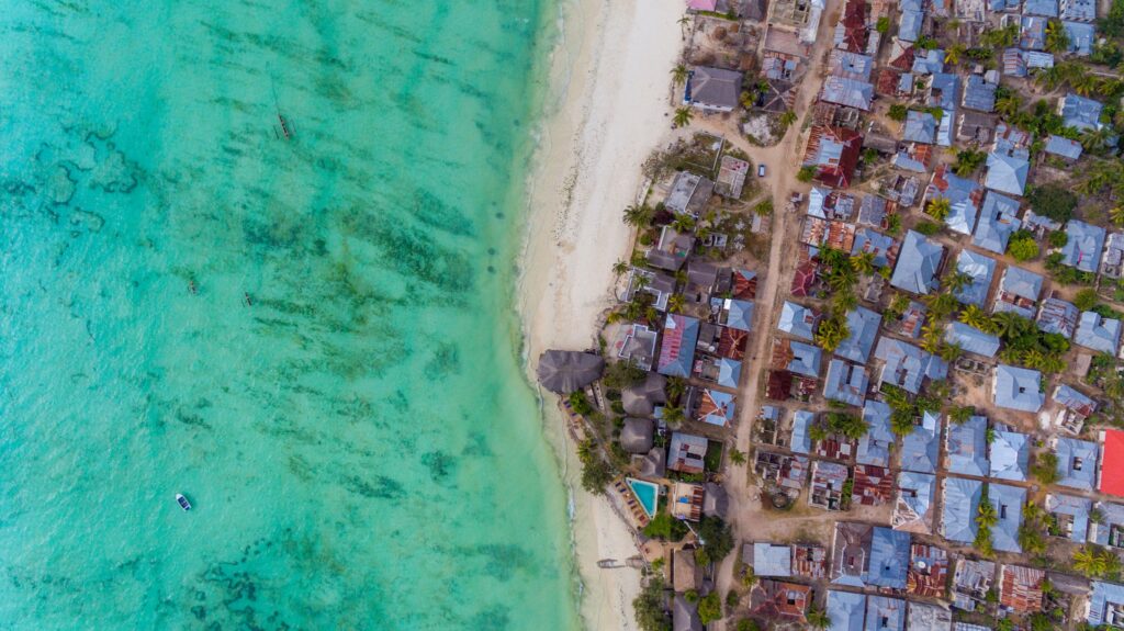 Établissement local africain à jambiani, Zanzibar