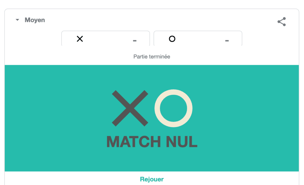 match nul jeu de Morpion Google