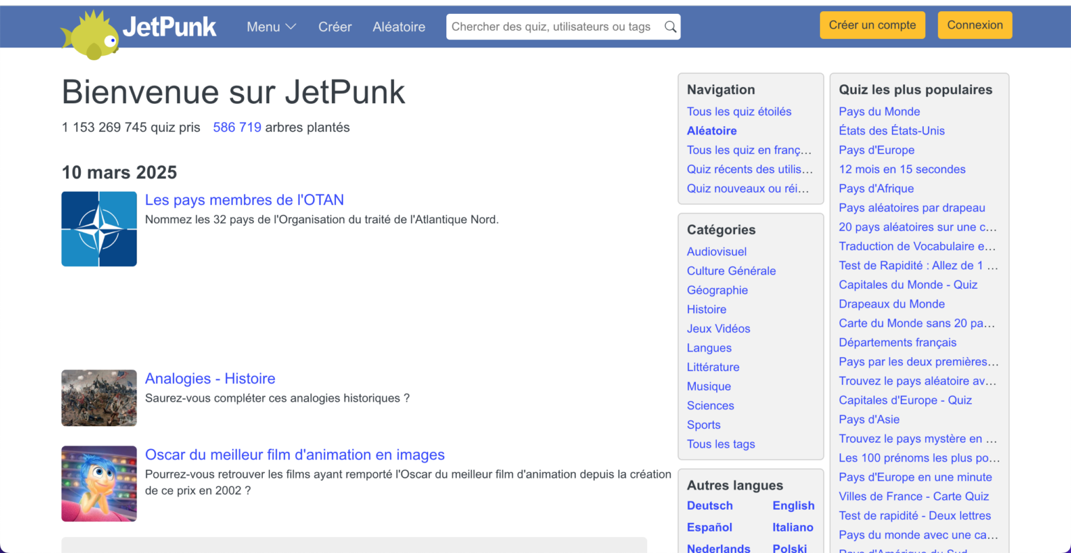 JetPunk : des quizz pour apprendre