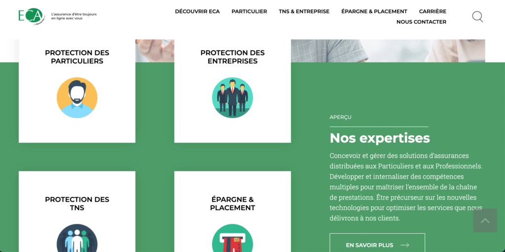 ECA Assurances page accueil